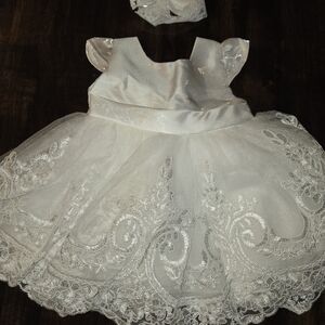 Unbranded Stylish Flower Girl/wedding 0-3 Months  White Lace Dress. New